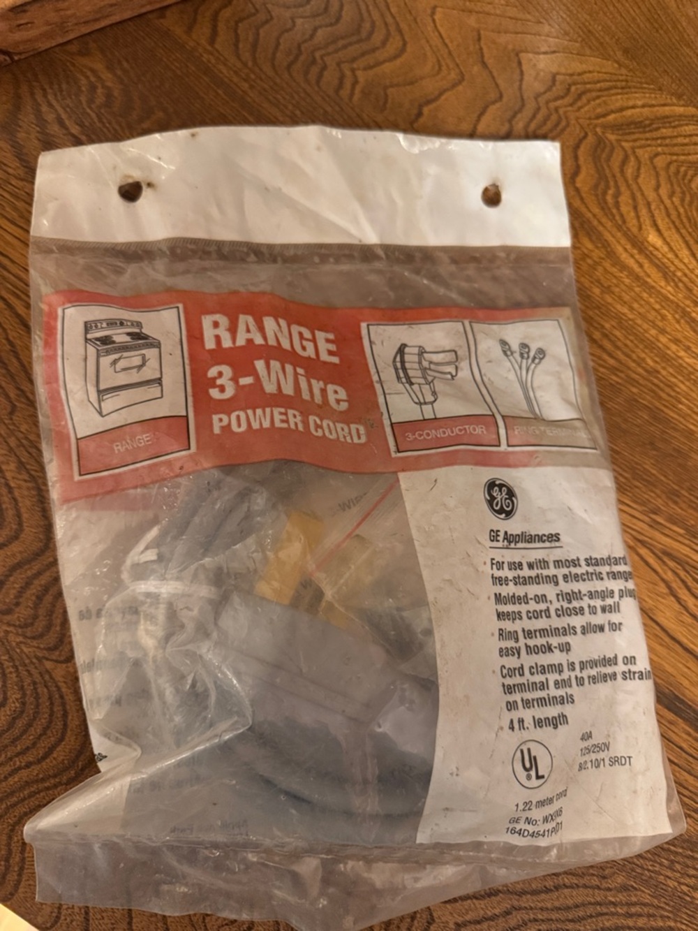 🆕 GE Range 3-Wire Power Cord in Packaging
